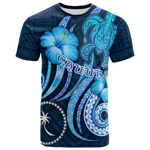 Chuuk T-Shirt - Turtle and Tribal Tattoo Of Polynesian