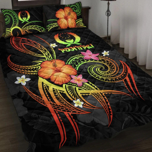 Pohnpei Polynesian Quilt Bed Set - Legend of Pohnpei (Reggae) 1