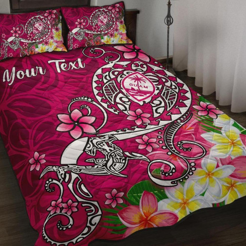 Guam Custom Personalised Quilt Bed Set - Turtle Plumeria (Pink) 1