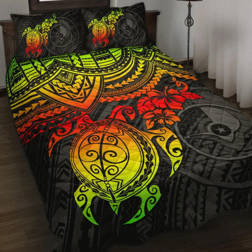 Yap Polynesian Quilt Bed Set - Reggae Turtle 1