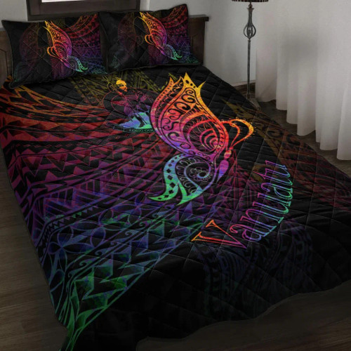 Vanuatu Quilt Bed Set - Butterfly Polynesian Style 1