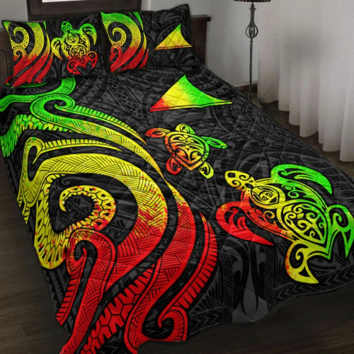 Tokelau Quilt Bed Set - Reggae Tentacle Turtle 1