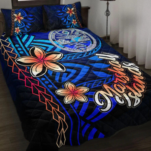 Marshall Islands Quilt Bed Set - Vintage Tribal Mountain Crest 1
