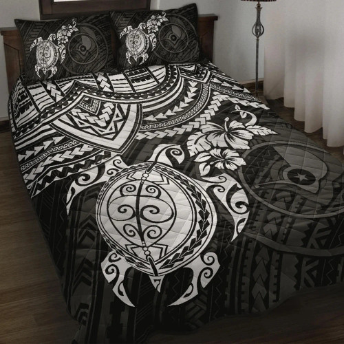 Yap Polynesian Quilt Bed Set - White Turtle 1