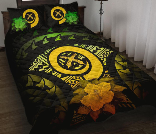 Vanuatu Polynesian Quilt Bed Set Hibiscus Reggae 1