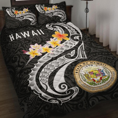 Hawaii Quilt Bed Set - Seal Polynesian Patterns Plumeria 1
