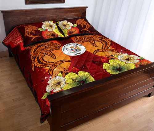Niue Quilt Bed Sets - Tribal Tuna Fish 1