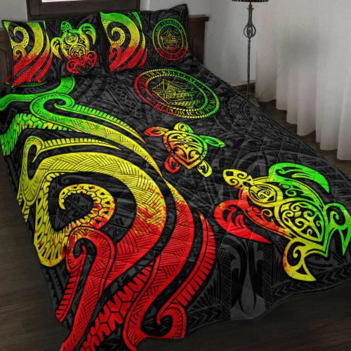 Palau Quilt Bed Set - Reggae Tentacle Turtle 1