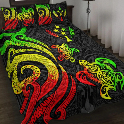 Kosrae Quilt Bed Set - Reggae Tentacle Turtle 1