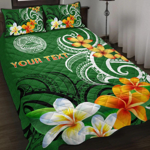 [Custom] American Samoa Personalised Quilt Bed Set - American Samoan Spirit Green 1