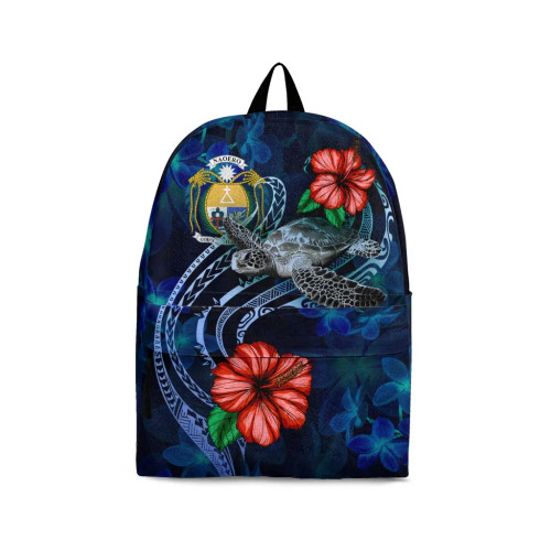 Nauru Polynesian Backpack - Blue Turtle Hibiscus 1