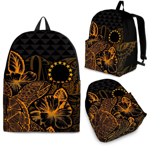 Cook Islands Polynesian Backpack Turtle Hibiscus Gold 1