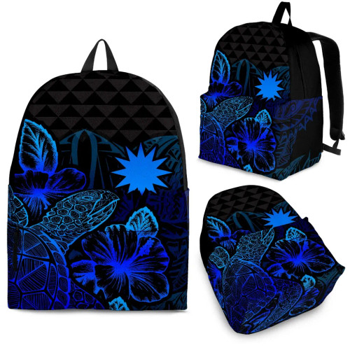 Nauru Polynesian Backpack Turtle Hibiscus Blue 1