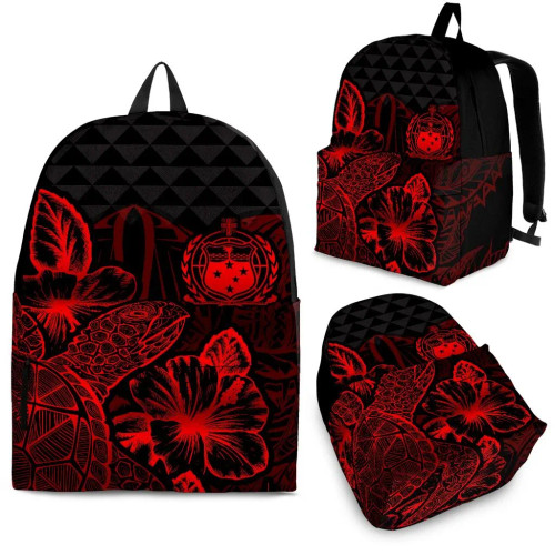 Samoa Polynesian Backpack Turtle Hibiscus Red 1