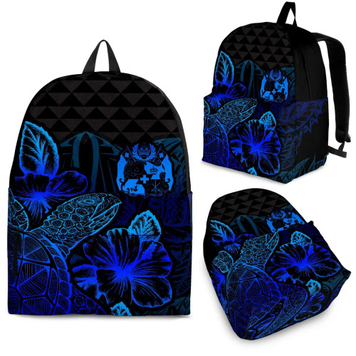 Tonga Polynesian Backpack Turtle Hibiscus Blue 1