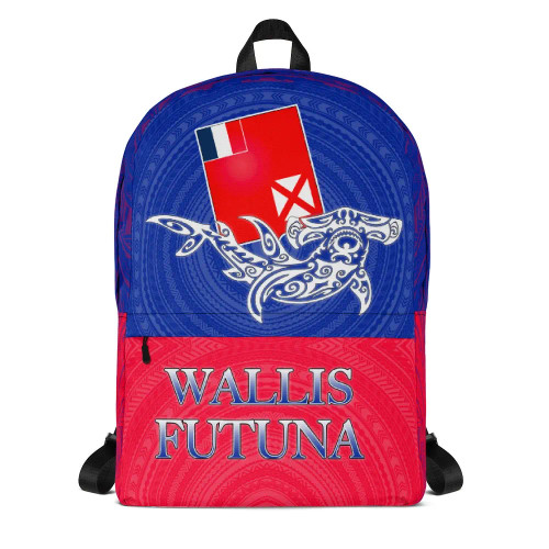 Wallis And Futuna Backpack - Shark With Coat Of Arms 1