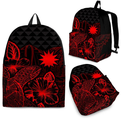 Nauru Polynesian Backpack Turtle Hibiscus Red 1