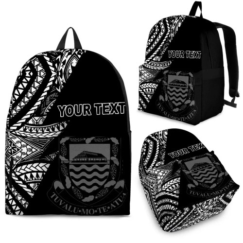 Tuvalu Custom Personalised Backpack Flash Black 1