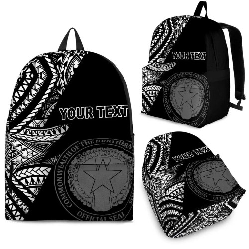 Northern Mariana Islands Custom Personalised Backpack Flash Black 1