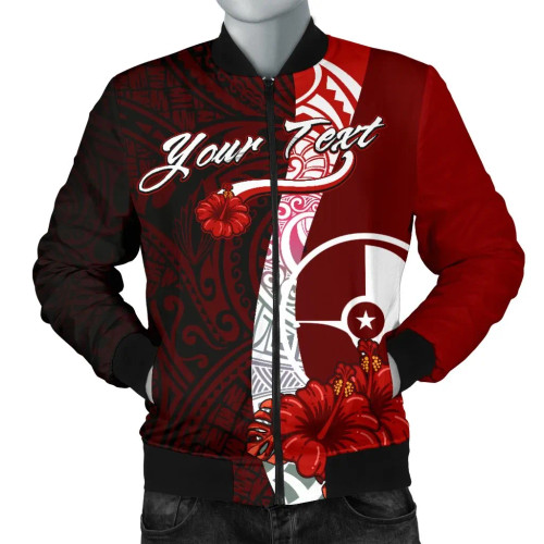 Yap Micronesia Custom Personalised Bomber Jacket - Coat Of Arm With Hibiscus 1