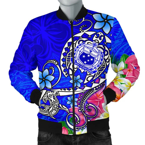 Samoa Bomber Jacket - Turtle Plumeria (Blue) 1