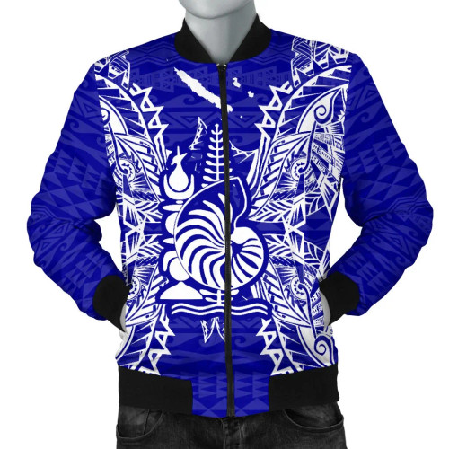 New Caledonia Polynesian Bomber Jacket Map Blue 1