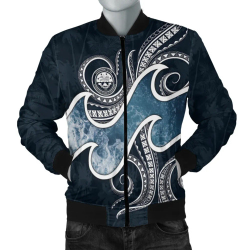FSM Islands Polynesian Bomber Jacket - Ocean Style 1