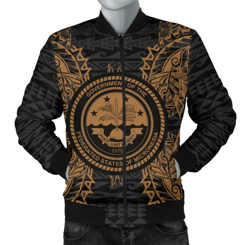 Federated States Of Micronesia Polynesian Bomber Jacket Map Gold 1