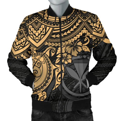 Polynesian Hawaii Bomber Jacket - Gold Turtle 1