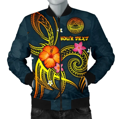American Samoa Polynesian Personalised Bomber Jacket - Legend of American Samoa (Blue) 1
