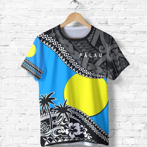 Palau T-Shirt - Palau Flag Fall In The Wave 1
