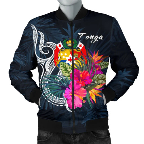 Tonga Polynesian Bomber Jacket - Tropical Flower 1