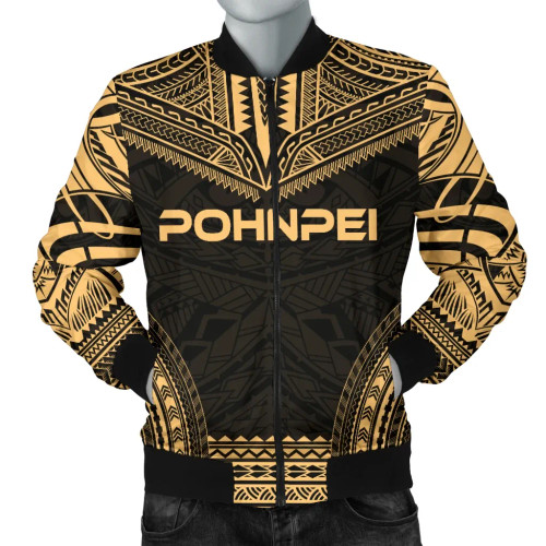 Pohnpei Polynesian Chief Bomber Jacket - Gold Version 1