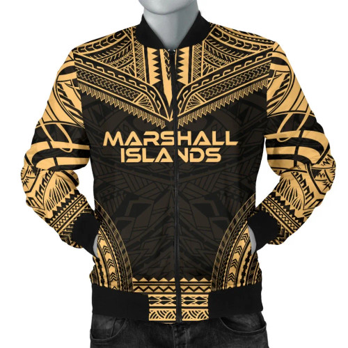 Marshall Islands Polynesian Chief Bomber Jacket - Gold Version 1