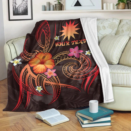 Nauru Polynesian Personalised Premium Blanket - Legend of Nauru (Red) 1