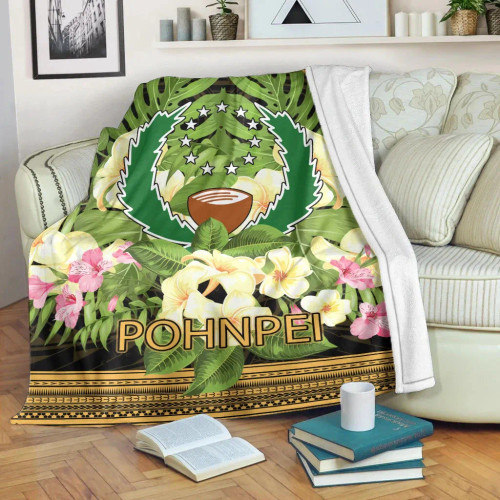 Pohnpei Premium Blanket - Polynesian Gold Patterns Collection 1