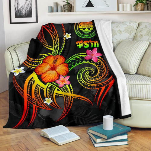 Federated States of Micronesia Polynesian Premium Blanket - Legend of FSM (Reggae) 1