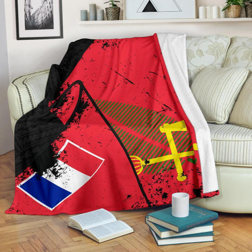 Wallis and Futuna Blanket - Alo Special Grunge Flag 1