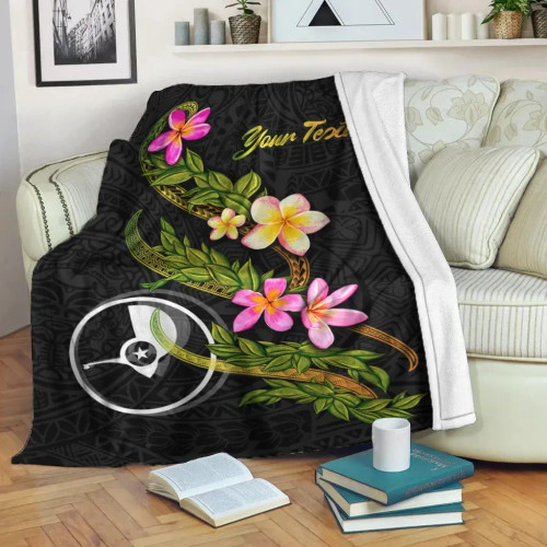 Yap Polynesian Custom Personalised Blanket - Plumeria Tribal 1
