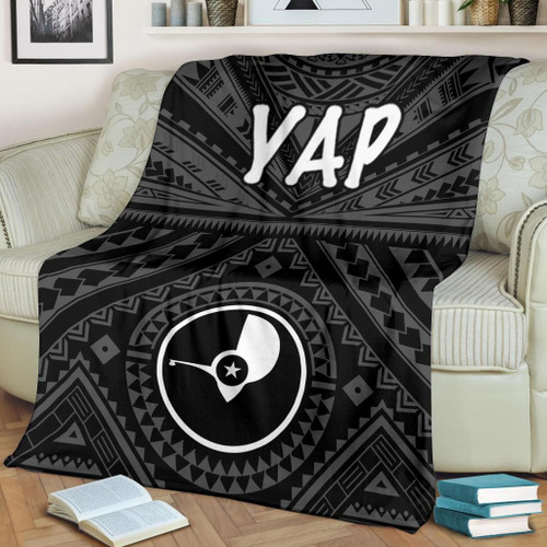 Yap Premium Blanket - Yap Seal With Polynesian Tattoo Style 1