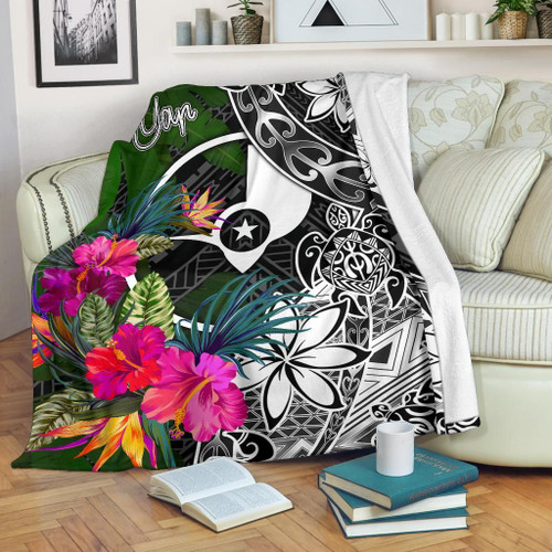 Yap Premium Blanket - Turtle Plumeria Banana Leaf 1