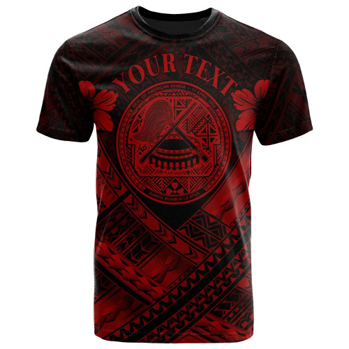 American Samoa Custom Personalised T-Shirts - AS Red Seal Polynesian Patterns 1