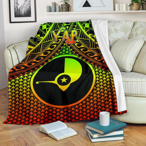Polynesian Yap Premium Blanket - Reggae Vintage Polynesian Patterns 1