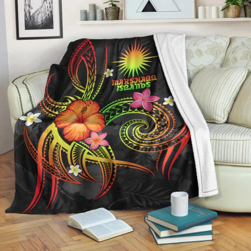 Marshall Islands Polynesian Premium Blanket - Legend of Marshall Islands (Reggae) 1