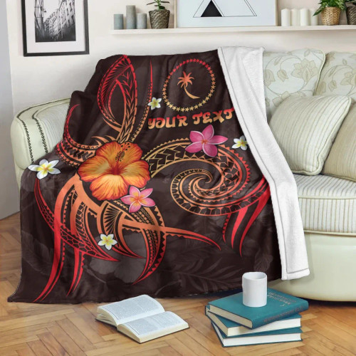 Chuuk Polynesian Personalised Premium Blanket - Legend of Chuuk (Red) 1