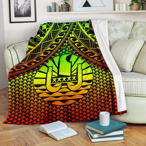 Polynesian Tahiti Premium Blanket - Reggae Vintage Polynesian Patterns 1