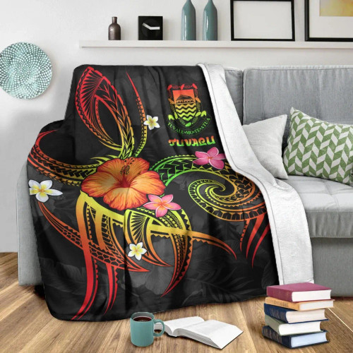 Tuvalu Polynesian Premium Blanket - Legend of Tuvalu (Reggae) 1