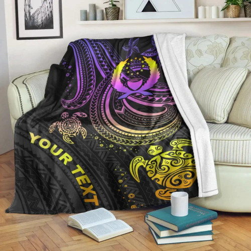 Pohnpei Custom Personalised Premium Blanket- Pink Turtle 1