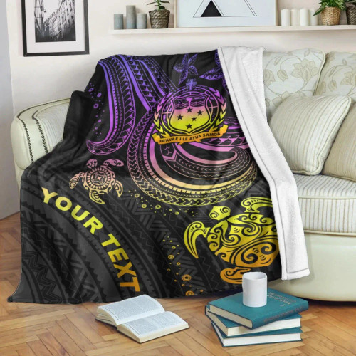 Samoa Custom Personalised Premium Blanket- Pink Turtle 1