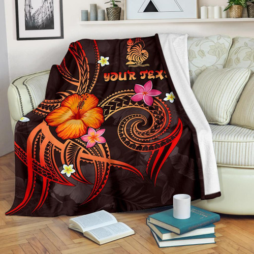 New Caledonia Polynesian Personalised Premium Blanket - Legend of New Caledonia (Red) 1